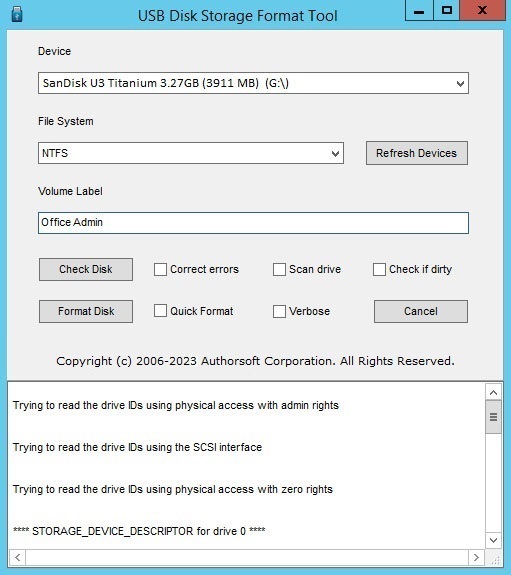 Click to view USB Disk Storage Format Tool 5.0 screenshot